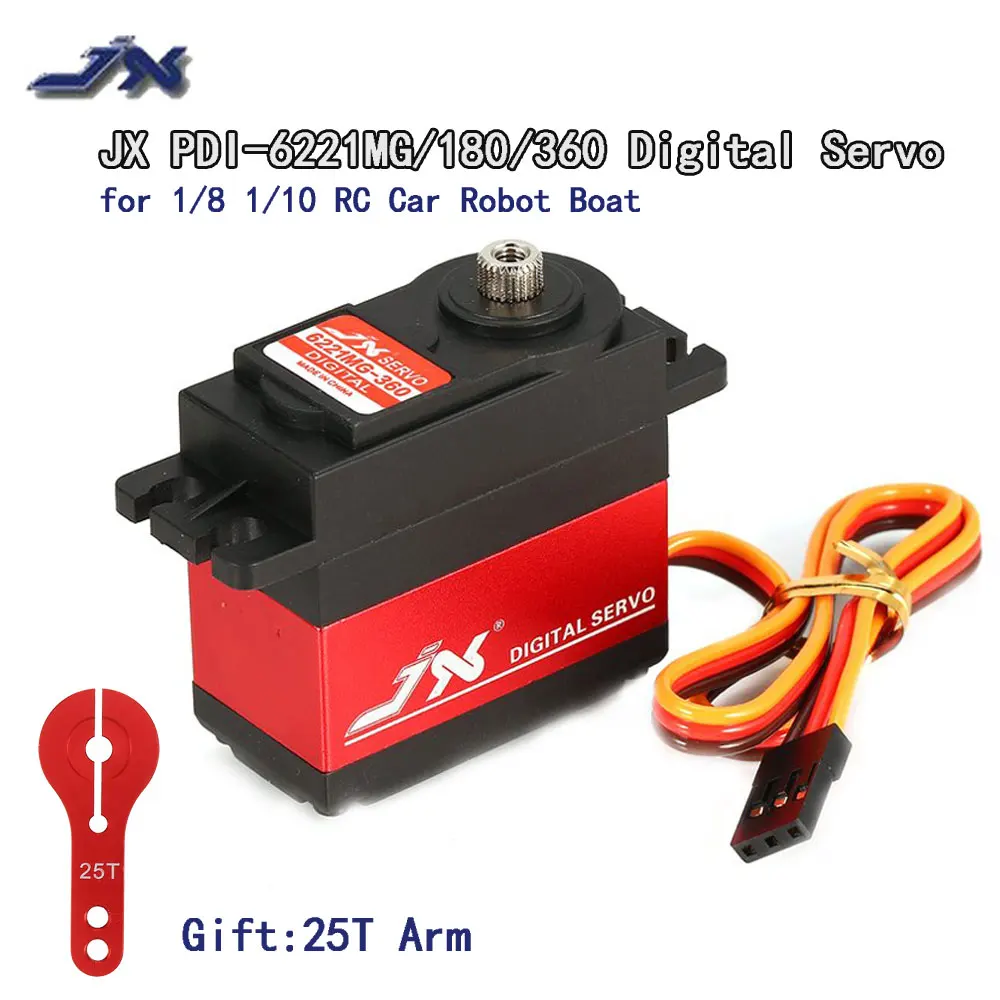 JX PDI-6221MG 20 кг 180 ° 360 ° непрерывное вращение высокоточная металлическая Шестерня цифровой стандартный сервопривод для 1/8 1/10 RC Car Robot
JX PDI-6221MG 20 кг 180 ° 360 ° непрерывное вращение высокоточная металлическая Шестерня цифровой стандартный сервопривод для 1/8 1/10 RC Car Robot