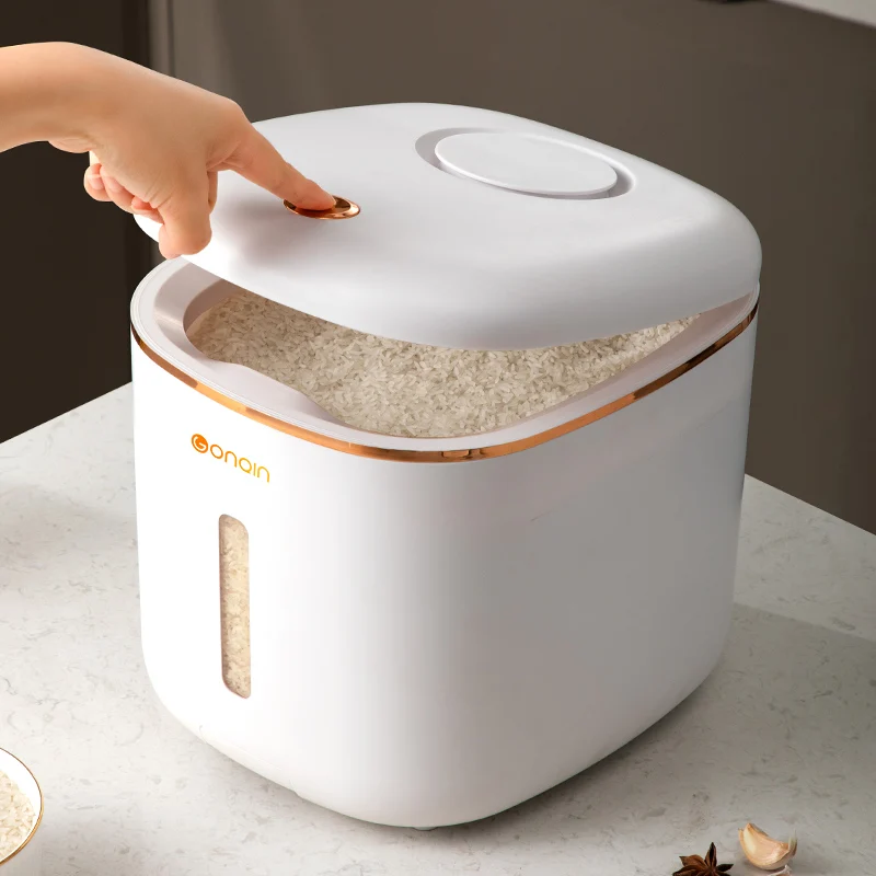 10KG Plastic Kitchen Rice Storage Containers with Wheels Moistureproof Airtight Rice DispenserContainer for Bulk Cereal Pet Food
10KG Plastic Kitchen Rice Storage Containers with Wheels Moistureproof Airtight Rice DispenserContainer for Bulk Cereal Pet Food