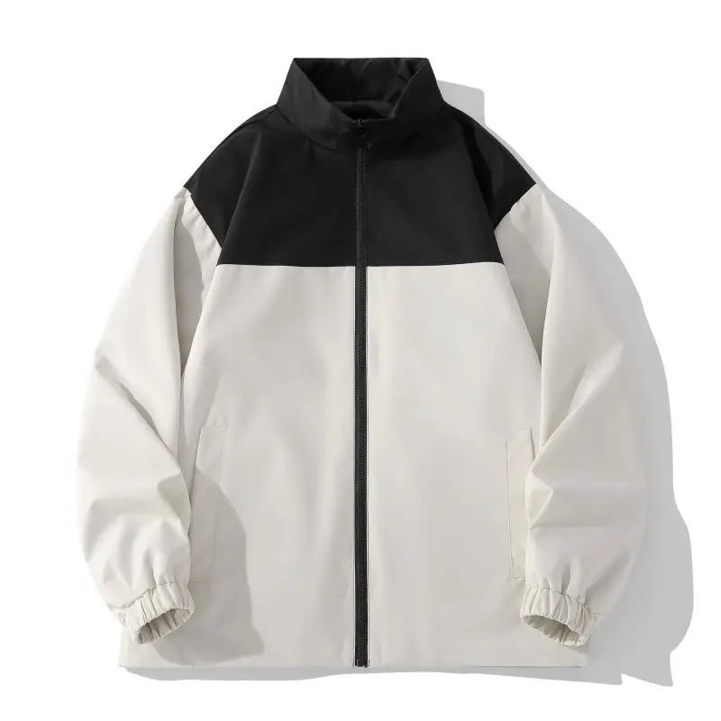

2023 Autumn Winter Men's Coat Outdoor Couple Solid Standing Collar Detachable Hat Waterproof Windproof Jacket Black Pink Khaki