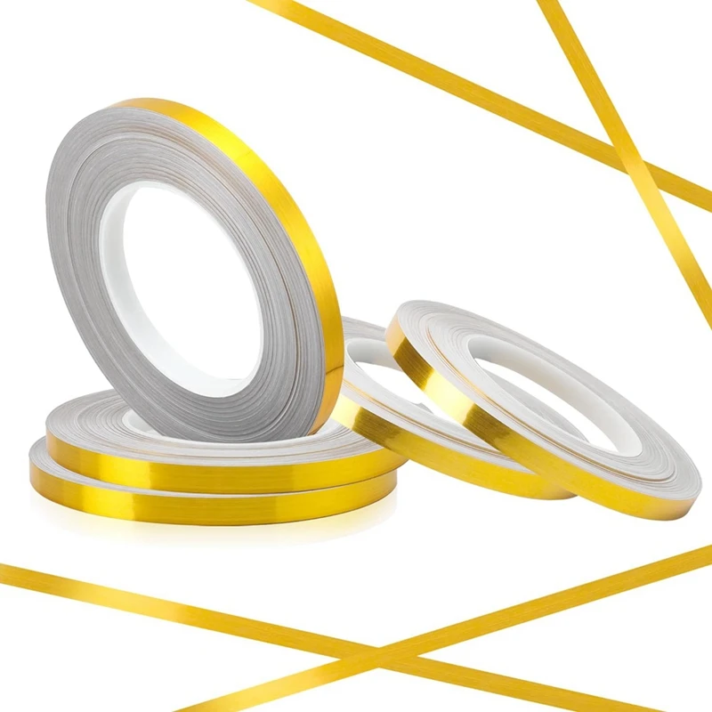 Gold Foil Tape 5 Roll, 10Mm X 275 Yds Metalized Polyester Mylar Film Tape Gold Washi Tape Set For Wall Carfts Durable
Gold Foil Tape 5 Roll, 10Mm X 275 Yds Metalized Polyester Mylar Film Tape Gold Washi Tape Set For Wall Carfts Durable