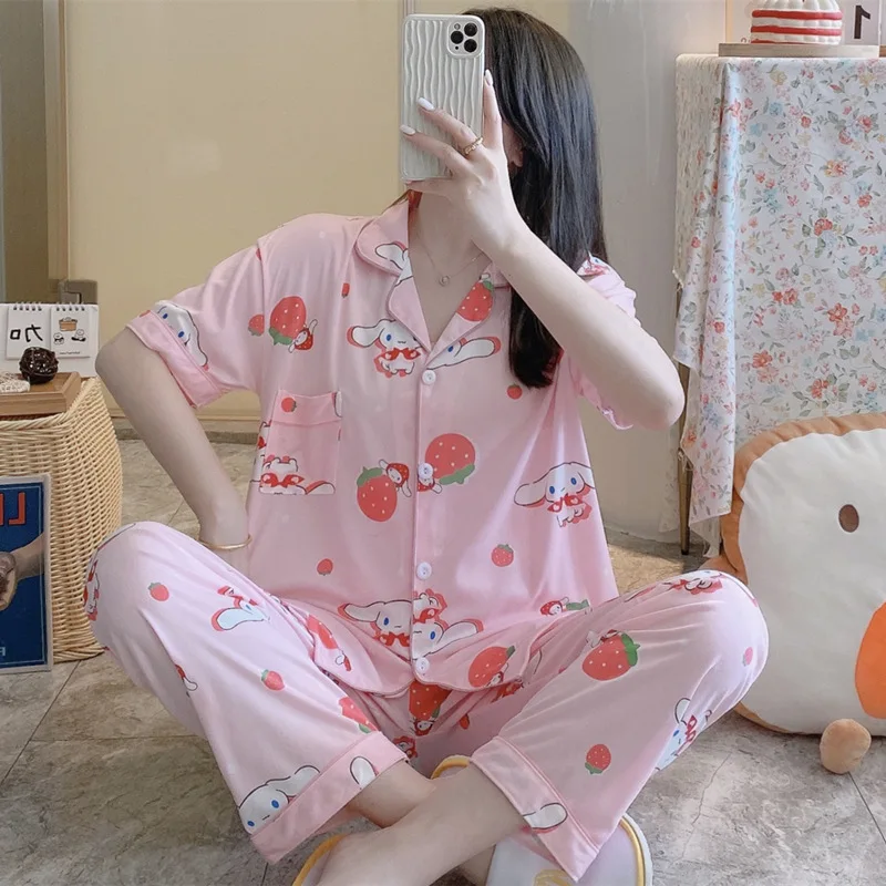 

Kuromi Sanrio Kawaii Anime My Melody Cute Cartoon Cinnamoroll Pachacco Girly Heart Summer Home Pajamas Toy for Girls