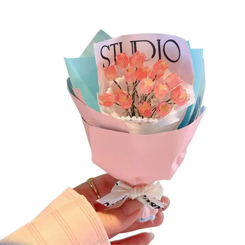 

Flower Lamp Material Package 1 Set Security Durable Exquisite Romantic Lighting Nightlight Tulip Uniform Light Tulip Bouquet