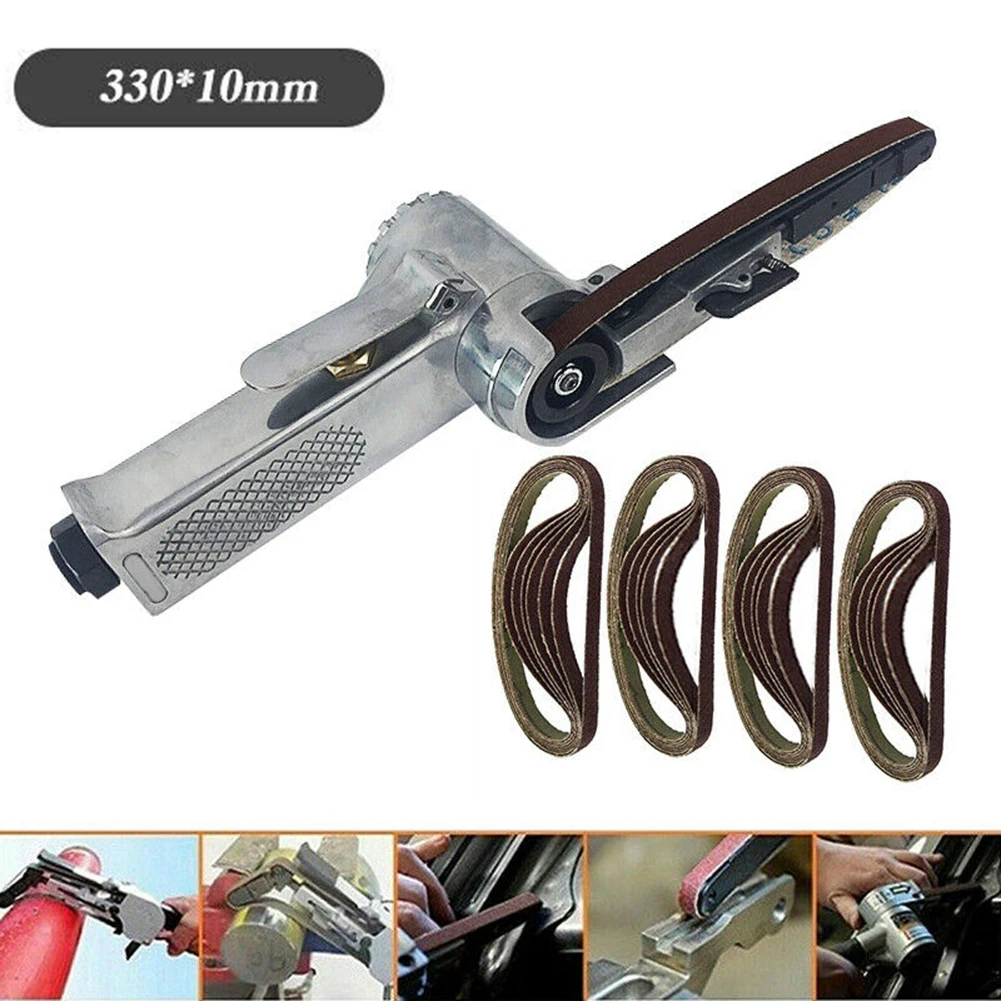 330X10mm Air Belt Sander 1/4" Inlet Air Angle Grinding Sanding Belt Compressor Sanding Pneumatic Tool Polishing Rust Removal
330X10mm Air Belt Sander 1/4" Inlet Air Angle Grinding Sanding Belt Compressor Sanding Pneumatic Tool Polishing Rust Removal