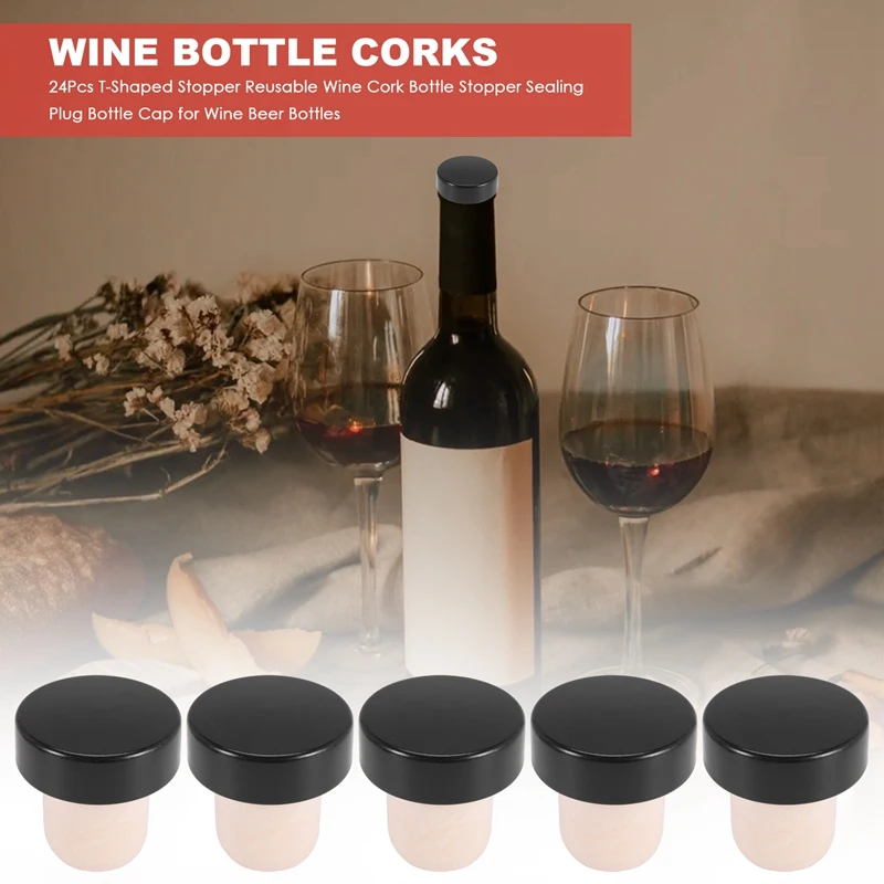 T-Shaped Stopper Reusable Wine Cork Bottle Stopper Sealing Plug Bottle Cap For Wine Beer Bottles (Black)
T-Shaped Stopper Reusable Wine Cork Bottle Stopper Sealing Plug Bottle Cap For Wine Beer Bottles (Black)