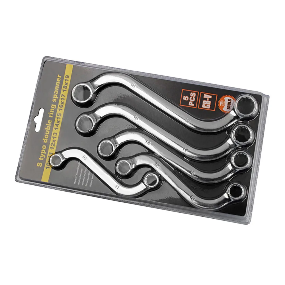 5pcs S-Type Wrench Double Head 12-Point Adapter Spanner 10-19mm Hole Anti-rust For DIY Car Auto Repairing Manual Tools Kit
5pcs S-Type Wrench Double Head 12-Point Adapter Spanner 10-19mm Hole Anti-rust For DIY Car Auto Repairing Manual Tools Kit