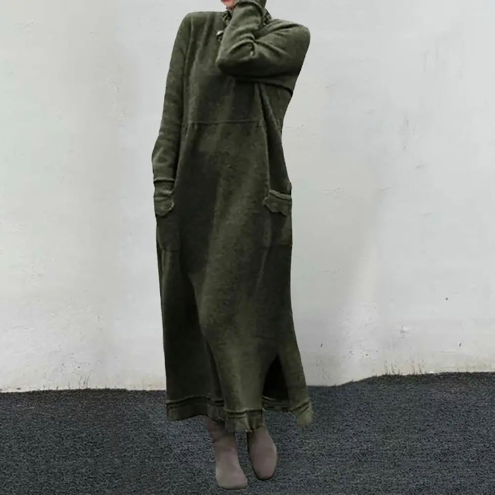 Fashion Comfortable Maxi Dress Long Sleeve Lady Plus Size Solid Winter Sweatshirt Pullover Long Dress Cold Resistant
Fashion Comfortable Maxi Dress Long Sleeve Lady Plus Size Solid Winter Sweatshirt Pullover Long Dress Cold Resistant