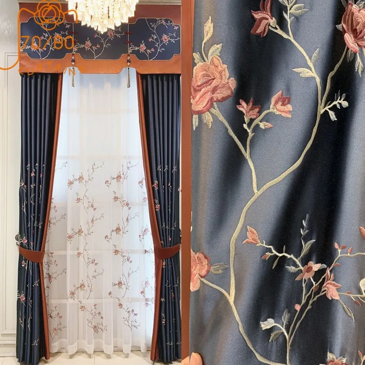 New Chinese Embroidery Window Screen Blue Mosaic Curtains for Living Room Bedroom French Window Customized Products Valance
New Chinese Embroidery Window Screen Blue Mosaic Curtains for Living Room Bedroom French Window Customized Products Valance