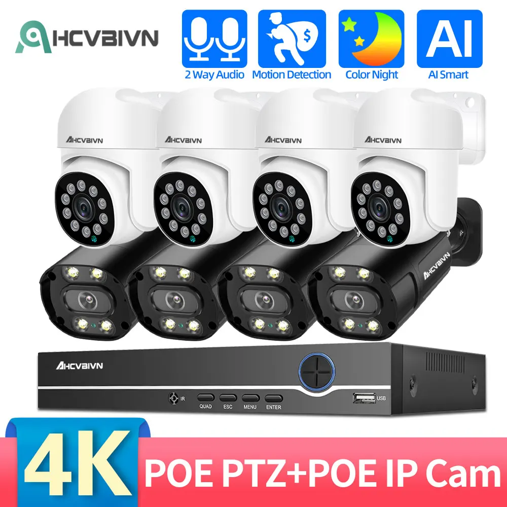 4K PTZ POE Camera Kit 8MP XMEYE 8CH POE NVR Security System Outdoor Color Night Vision CCTV IP Camera Video Surveillance Kit 4CH
4K PTZ POE Camera Kit 8MP XMEYE 8CH POE NVR Security System Outdoor Color Night Vision CCTV IP Camera Video Surveillance Kit 4CH