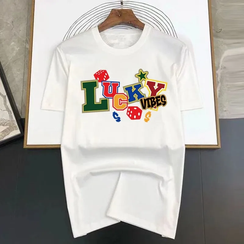 2024 Men's Summer T-shirt Luxury Lucky Letter Print Summer Wear Streetwear Tops Shirt 100% Cotton Short Sleeve Tees
2024 Men's Summer T-shirt Luxury Lucky Letter Print Summer Wear Streetwear Tops Shirt 100% Cotton Short Sleeve Tees
