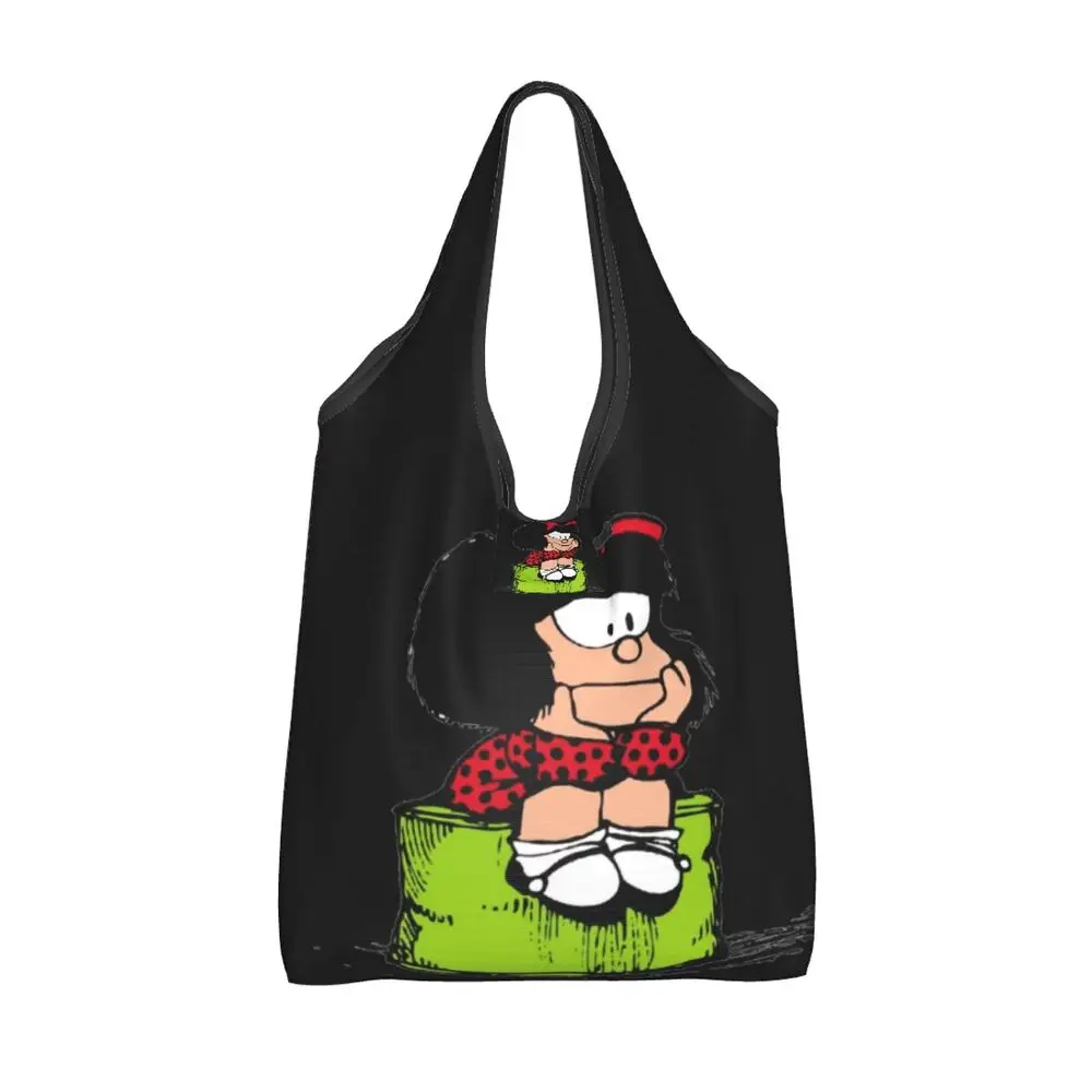 Custom Vintage Mafalda Manga Grocery Shopping Bag 58 S5bba9c23a2874f14ab8c82444e4914286