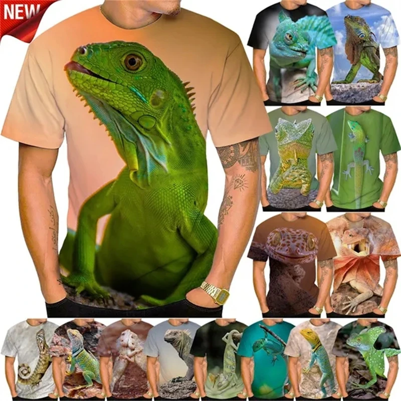 Summer New Hot Sale Lizard 3D T-shirt Fashion Color Animal Print Design Personalized Harajuku Street Breathable Short Sleeve Top
Summer New Hot Sale Lizard 3D T-shirt Fashion Color Animal Print Design Personalized Harajuku Street Breathable Short Sleeve Top