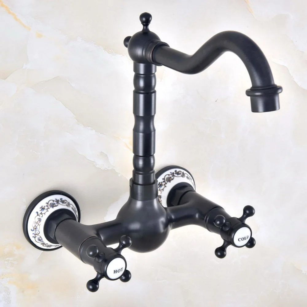 Black Oil Rubbed Brass Bathroom Kitchen Sink Basin Faucet Mixer Tap Swivel Spout Wall Mounted Dual Cross Handles tnf474
Black Oil Rubbed Brass Bathroom Kitchen Sink Basin Faucet Mixer Tap Swivel Spout Wall Mounted Dual Cross Handles tnf474
