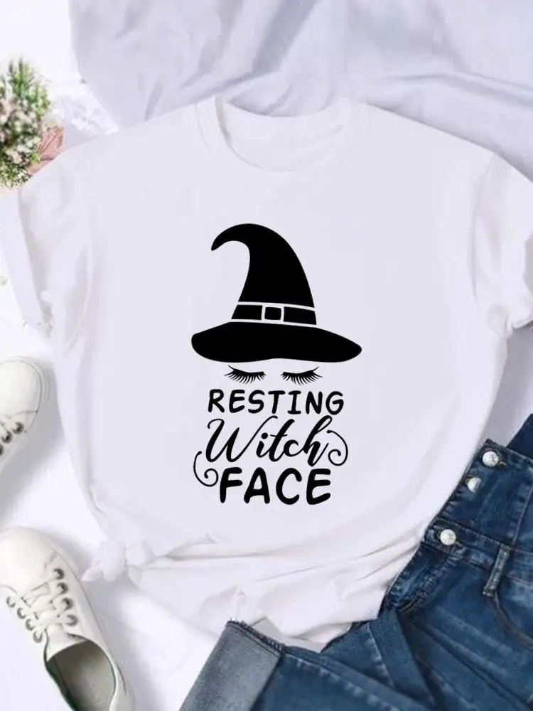 Witch Face Trend 90s Clothing Short Sleeve Halloween Thanksgiving Festival Women Female Fall Autumn T-shirts Top Graphic Tee
Witch Face Trend 90s Clothing Short Sleeve Halloween Thanksgiving Festival Women Female Fall Autumn T-shirts Top Graphic Tee