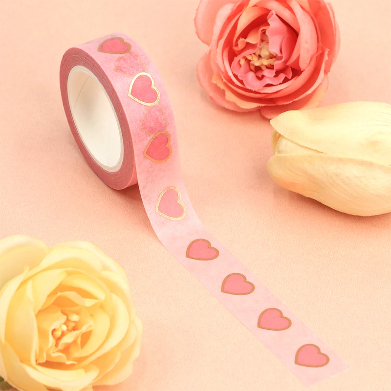 2022 New 1PC 15mm*10m Decorative Gold Foil pink hearts Washi Tape Scrapbooking Masking Tape Office mask washi tape
2022 New 1PC 15mm*10m Decorative Gold Foil pink hearts Washi Tape Scrapbooking Masking Tape Office mask washi tape
