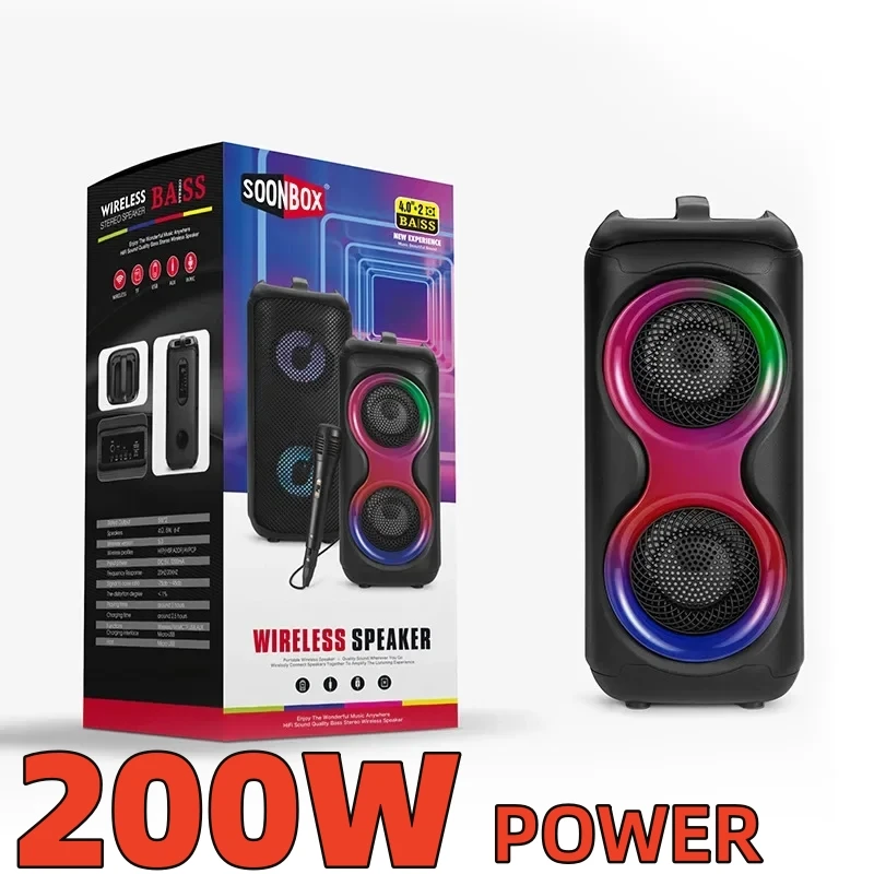 200W high-power caixa de som Bluetooth high-capacity portable subwoofer microphone karaoke speaker for family gatherings
200W high-power caixa de som Bluetooth high-capacity portable subwoofer microphone karaoke speaker for family gatherings