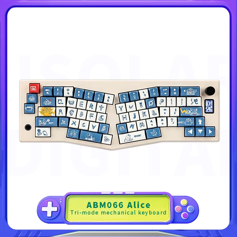 

ABM066 The Third Mock Examination Alice Mechanical Keyboard Gasket Structure RGB Backlight Ergonomic Knob VIA Customized Kit