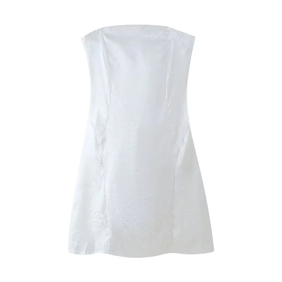 Women's Summer Chic Fashion Open Back Tie Bow Decoration Slim Fit Jacquard Bra Mini Dress Retro Sleeveless Women's Dress Mujer
Women's Summer Chic Fashion Open Back Tie Bow Decoration Slim Fit Jacquard Bra Mini Dress Retro Sleeveless Women's Dress Mujer