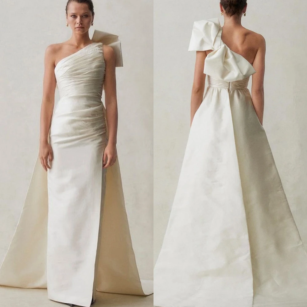 Modern Style Simple One-Shoulder Ball gown Bow Pleat Ruched Floor-Length Satin Bespoke Occasion Dresses Evening
Modern Style Simple One-Shoulder Ball gown Bow Pleat Ruched Floor-Length Satin Bespoke Occasion Dresses Evening