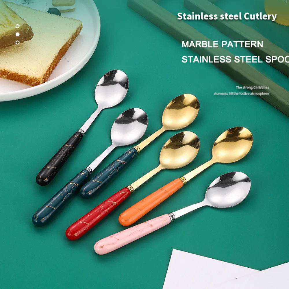 Stainless Steel Tableware Spoon Imitation Ceramic Handle Dining Spoon Marble Pattern Dessert Spoon Kitchen Tableware Accessories
Stainless Steel Tableware Spoon Imitation Ceramic Handle Dining Spoon Marble Pattern Dessert Spoon Kitchen Tableware Accessories