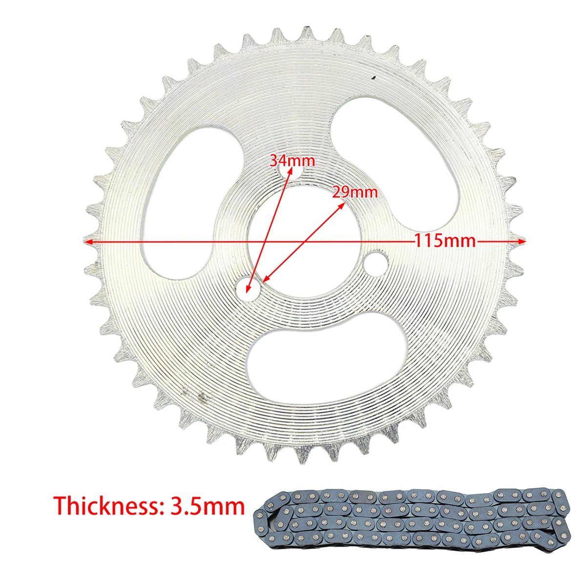 E-bike Inner 29mm Rear Chain Sprocket T8F 44T Electric Scooter Bicycle Steel Sprocket Chain Plate for ATV Mini Moto Engine Parts
E-bike Inner 29mm Rear Chain Sprocket T8F 44T Electric Scooter Bicycle Steel Sprocket Chain Plate for ATV Mini Moto Engine Parts