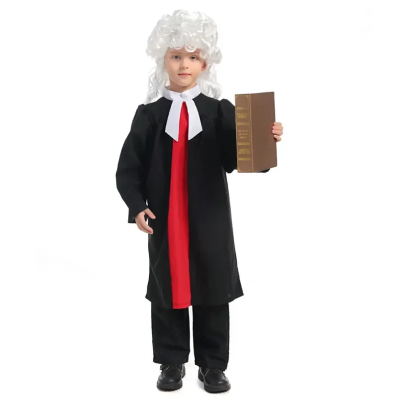 

Girl funny Kindergarten performance clothing halloween robe children's lawyer judge uniform cosplay costumes