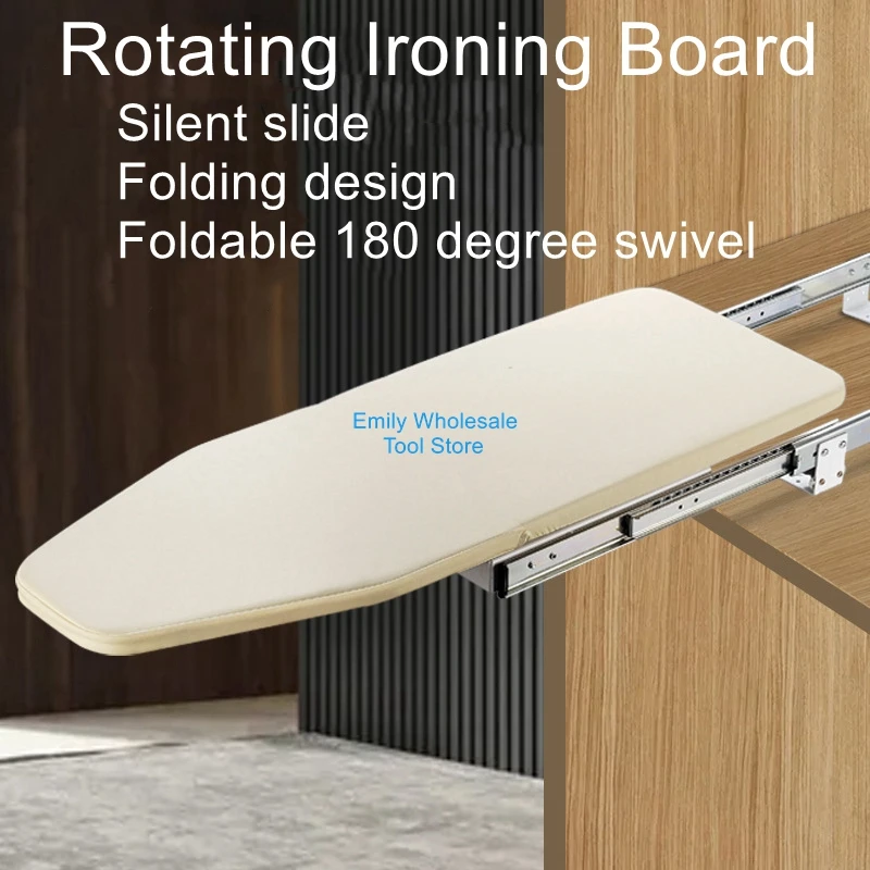 

Closet Sliding Folding Ironing Board Cloakroom Hidden Ironing Board Damping Retractable Ironing Pad Board