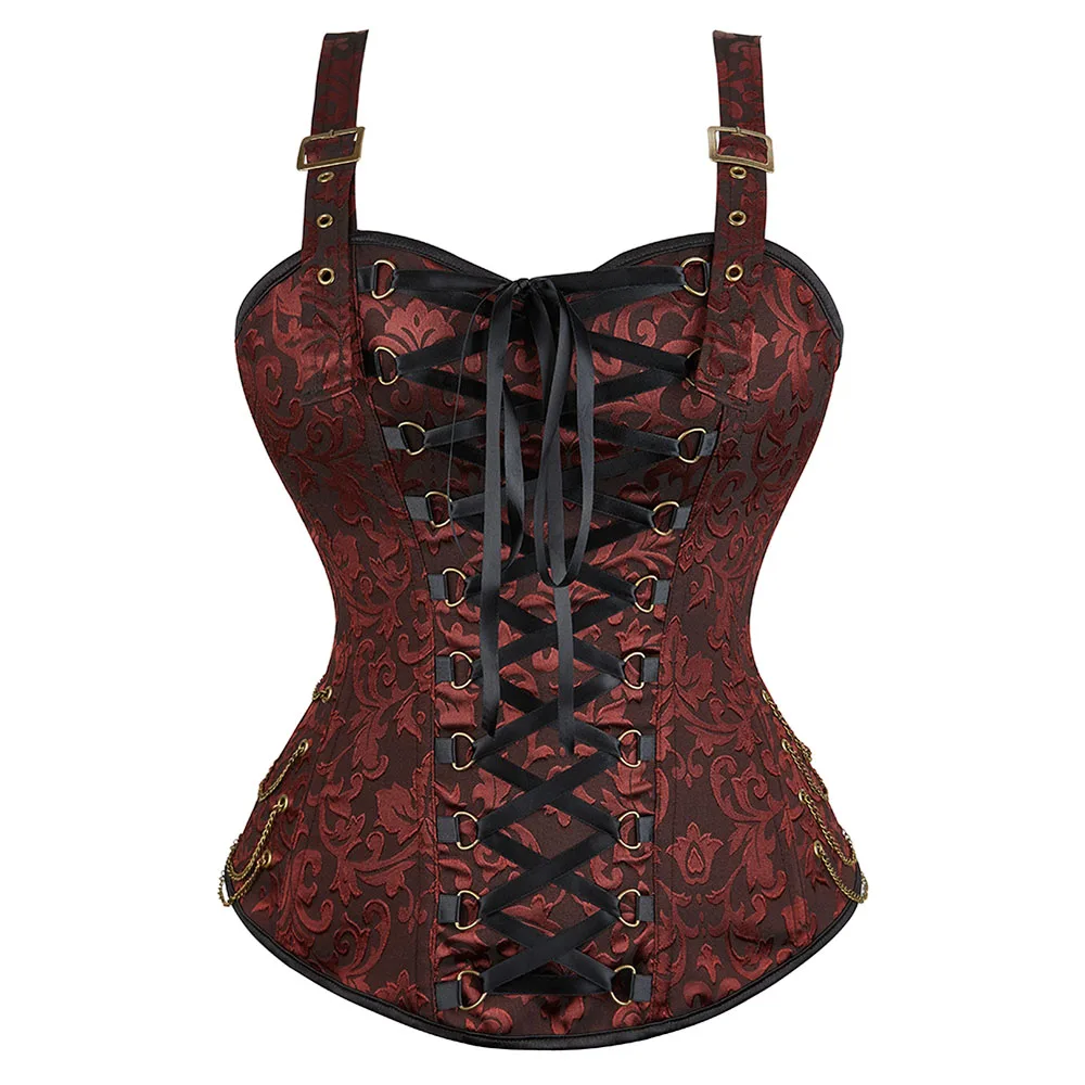 

Corset Top Sexy Women Lace Plus Size Erotic Zip Floral Gothic Bustier Corsets Overbust Lingerie Vintage Steampunk Corselete Vest