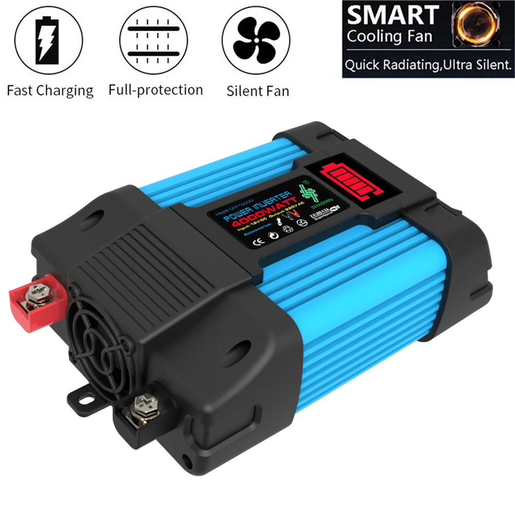 4000W Car Power Inverter DC 12V To AC 110/220V Pure Sine Wave 2 USB LCD Display High Material Car Durable Converter
4000W Car Power Inverter DC 12V To AC 110/220V Pure Sine Wave 2 USB LCD Display High Material Car Durable Converter
