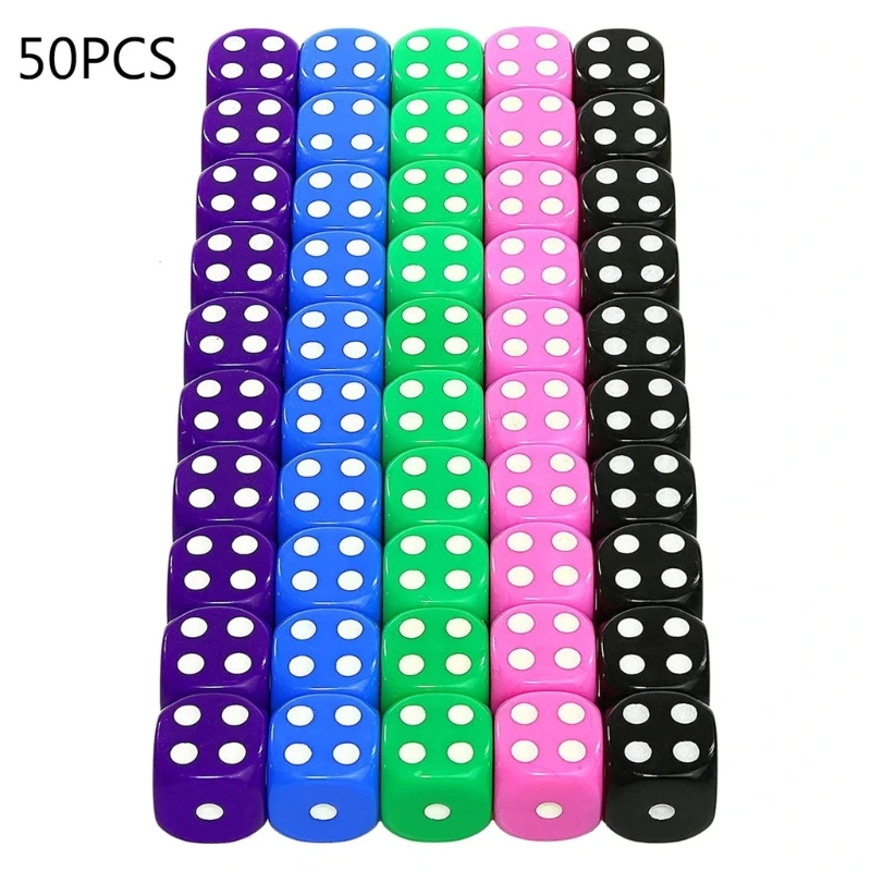 50 Pcs Acrylic Six Sided Dices Set Colorful Table Game Dices Round Corner Role Playing Dices Board Game Accessories
50 Pcs Acrylic Six Sided Dices Set Colorful Table Game Dices Round Corner Role Playing Dices Board Game Accessories