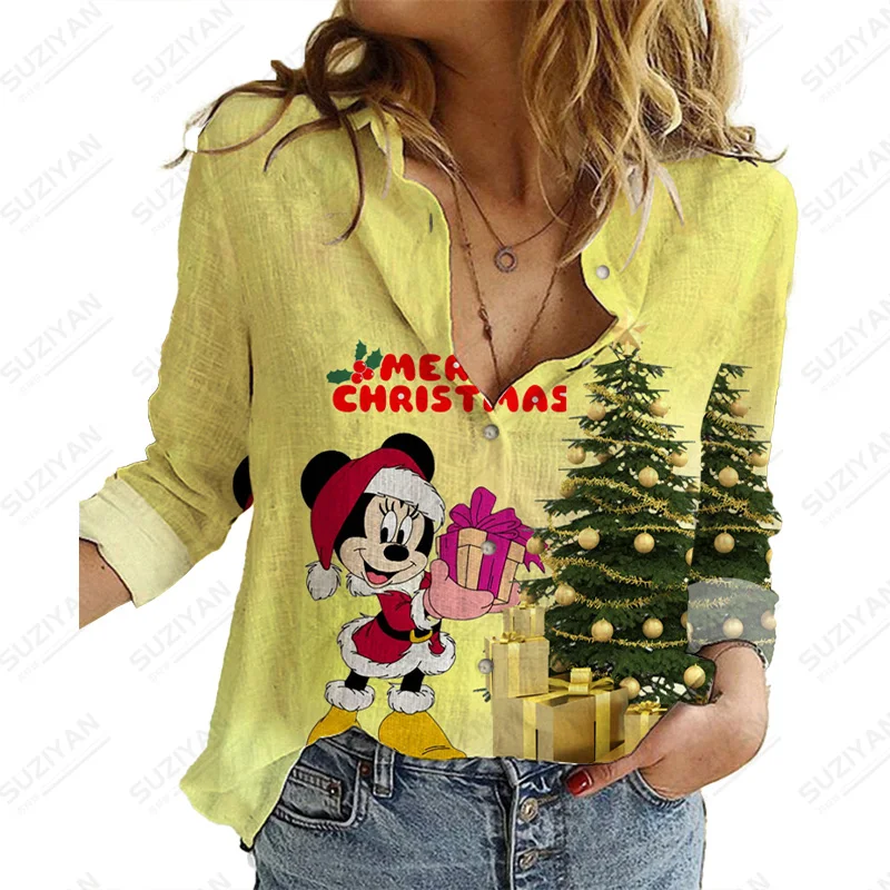 Disney ChristmasLong-Sleeved Blous Floral Print Temperament Long Sleeve Shirt Disney Graphic Loose Shirt Casual Shirt Lapel
Disney ChristmasLong-Sleeved Blous Floral Print Temperament Long Sleeve Shirt Disney Graphic Loose Shirt Casual Shirt Lapel