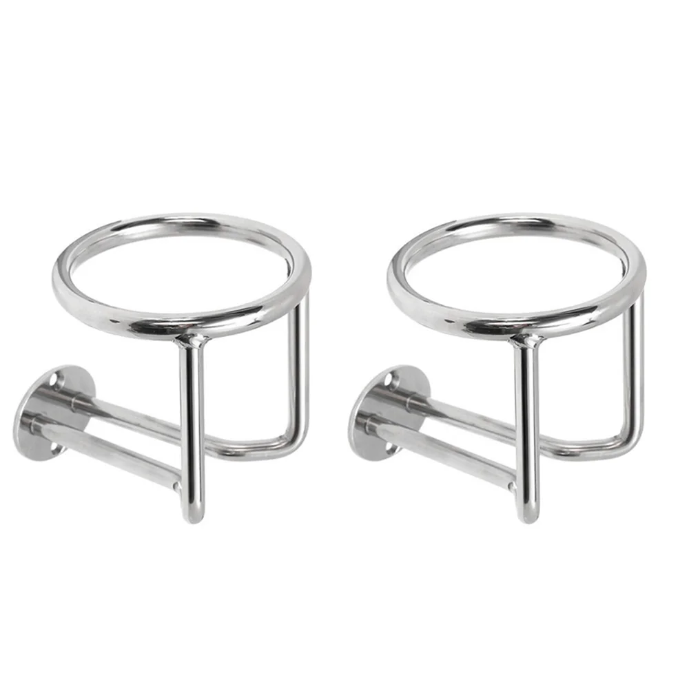 

2 Pcs Boat Ring Cup Holder Stainless Steel Ringlike Drink Holder for Marine