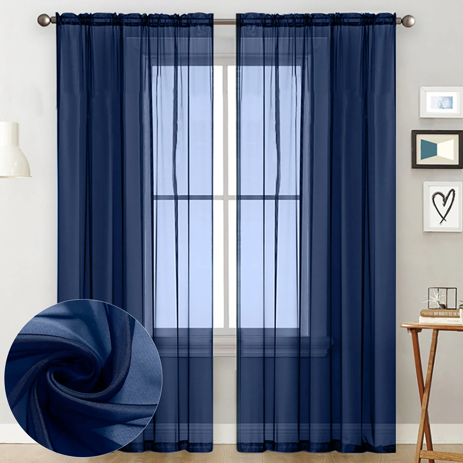 

Brand New Durable High Quality Modern Practical For Home Room Curtain Draperies Valance Drape 7 Colors Polyester