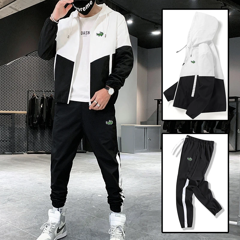 Fashion Casual Hip Hop Street Set Splice Men's Set Embroidery Spring and Autumn New Breathable Sports Hoodie Two Piece Pants
Fashion Casual Hip Hop Street Set Splice Men's Set Embroidery Spring and Autumn New Breathable Sports Hoodie Two Piece Pants