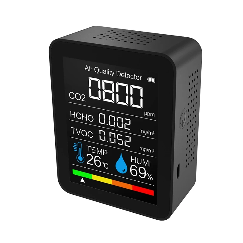 Детектор CO2, детектор качества воздуха, детектор TVOC HCHO, тестер температуры и влажности, монитор углекислого газа
Детектор CO2, детектор качества воздуха, детектор TVOC HCHO, тестер температуры и влажности, монитор углекислого газа