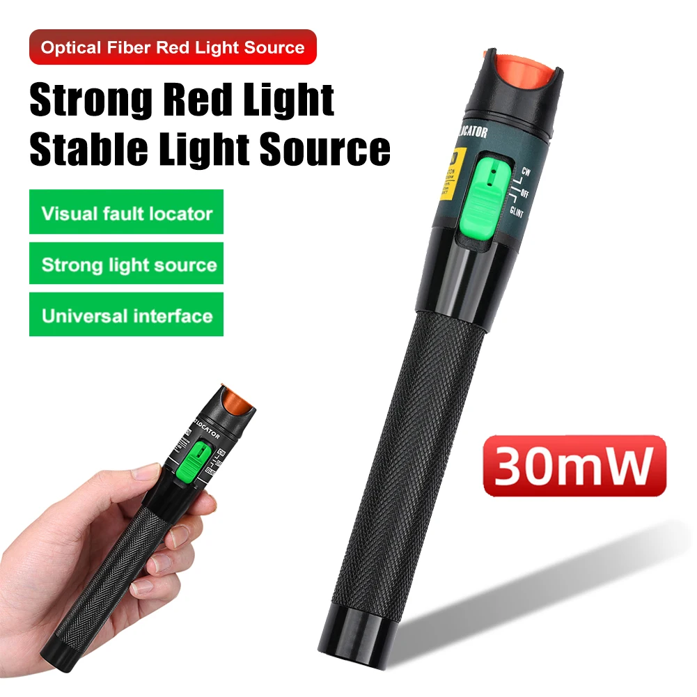 30KM VFL Light Pen Optic Light Source Fiber Cable Tester 30mW Visual Fault Locator for CF ST SC 2.5mm Interface
30KM VFL Light Pen Optic Light Source Fiber Cable Tester 30mW Visual Fault Locator for CF ST SC 2.5mm Interface