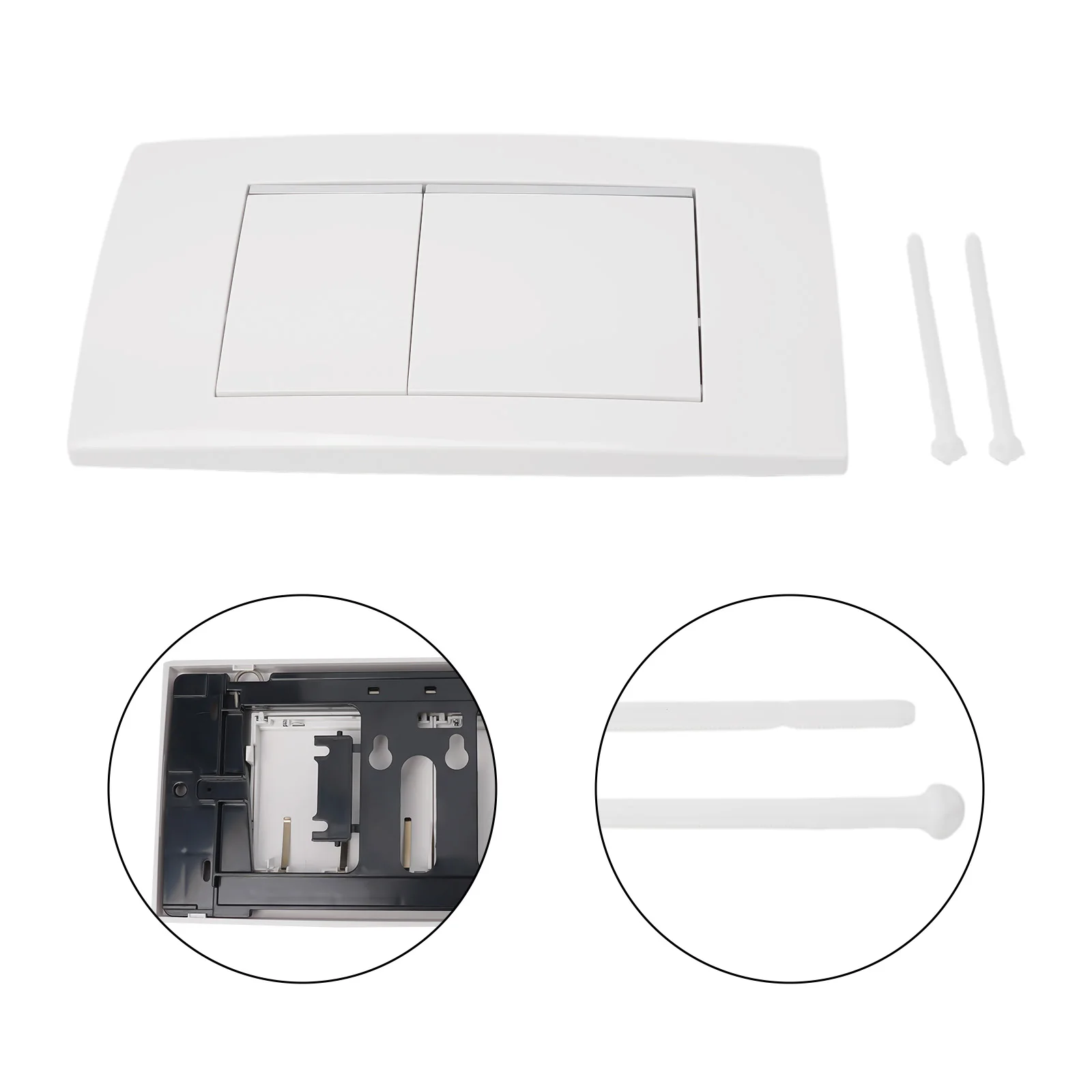 For 115.899.KJ.1 Button Dual Flush Plate Plastic Press Switch Repair Replacement Toilet Water Tank White Durable
For 115.899.KJ.1 Button Dual Flush Plate Plastic Press Switch Repair Replacement Toilet Water Tank White Durable