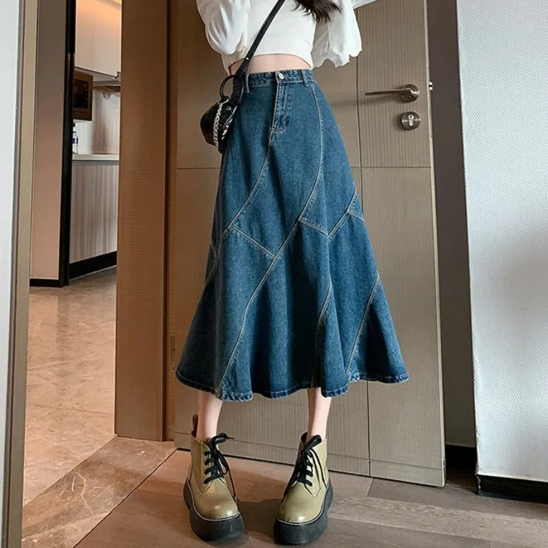 2024 New Streetwear High Waisted Denim Skirt For Women's Clothing Spring Summer Large Size A-line Fishtail Jeans Skirts AC690
2024 New Streetwear High Waisted Denim Skirt For Women's Clothing Spring Summer Large Size A-line Fishtail Jeans Skirts AC690