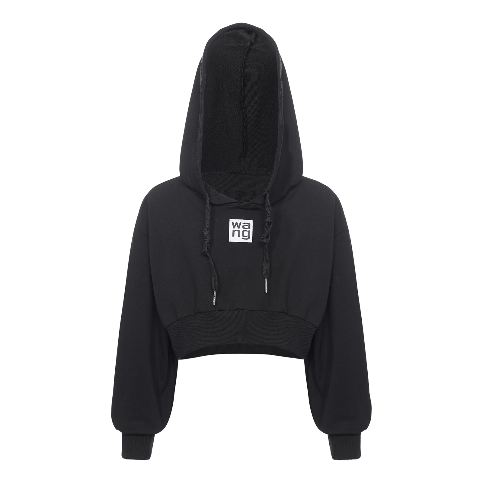 

Autumn 2023 Kids Girls Long Sleeve Cropped Hoodie Stylish Drawstring Hooded Sweatshirt Hip-Hop Jazz Dance Skateboarding Crop Top