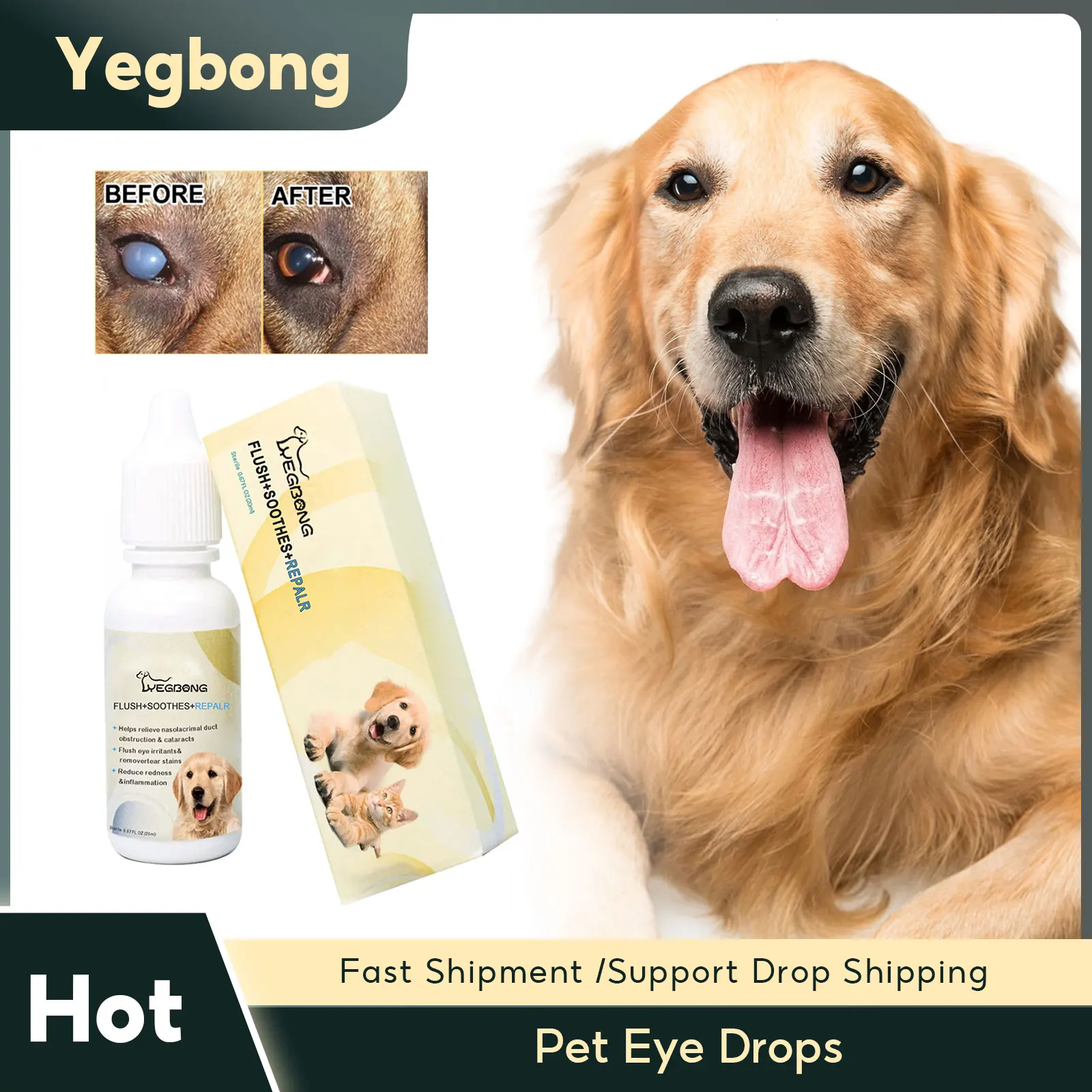 Pet Eye Drops Remove Tear Marks Relieve Eye Itch Gentle Cleaner Conjunctivitis Red Swelling Antibacterial Pet Tear Stain Remover
Pet Eye Drops Remove Tear Marks Relieve Eye Itch Gentle Cleaner Conjunctivitis Red Swelling Antibacterial Pet Tear Stain Remover
