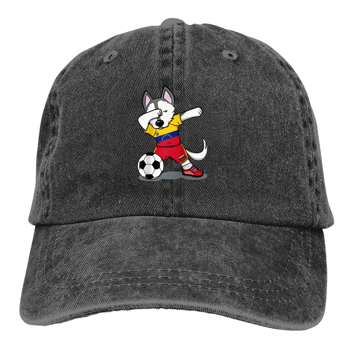 

Washed Men's Baseball Cap Dabbing Husky Dog Football Soccer Trucker Snapback Caps Dad Hat Venezuela Flag Golf Hats