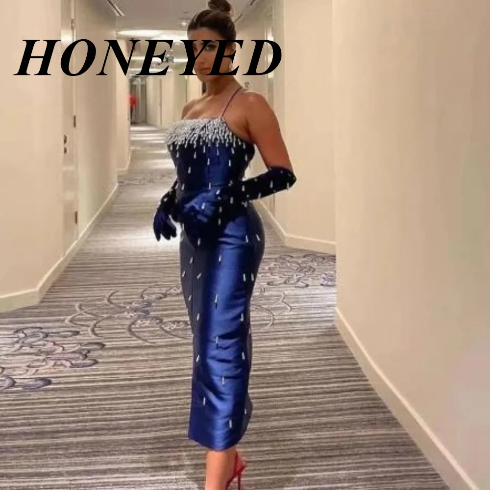 HONEYED Prom Dress Fashion Spaghetti strap Mermaid SiltPageant Dresses Tea-Length Sleeveless Beadings Satin Formal Evening Gowns
HONEYED Prom Dress Fashion Spaghetti strap Mermaid SiltPageant Dresses Tea-Length Sleeveless Beadings Satin Formal Evening Gowns