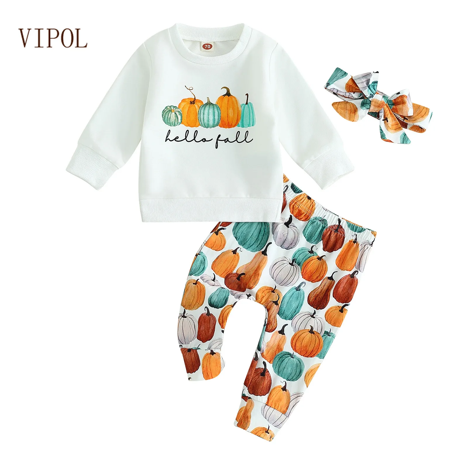 VIPOL Pumpkin print Halloween children's set 3 pieces girl clothes girl outfit set
VIPOL Pumpkin print Halloween children's set 3 pieces girl clothes girl outfit set