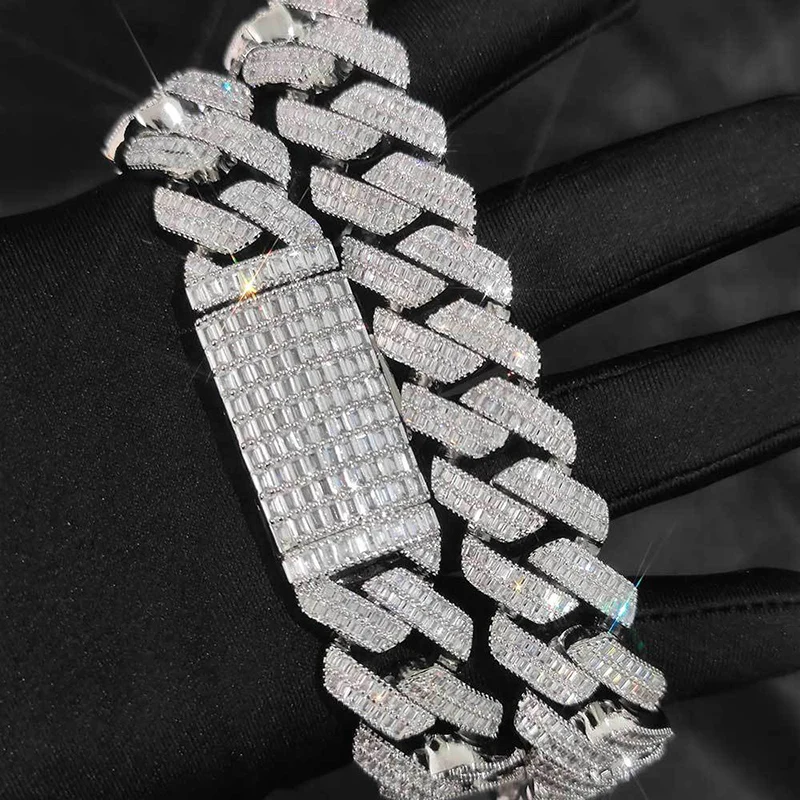 

20mm Big wide Hip Hop 5A+ CZ Stone Paved Bling Iced Out Rhombus Cuban Miami Link Chain Necklaces for Men Rapper Jewelry