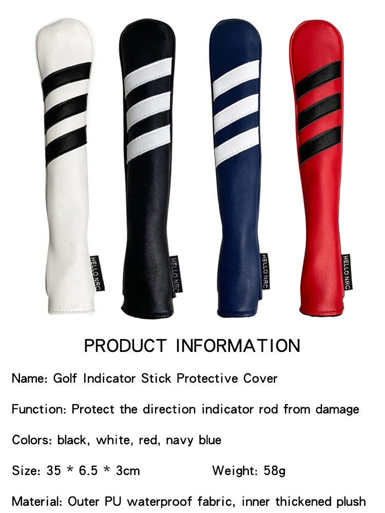Golf Alignment Rod Cover Striped Case Holder Headcover PU Leather for Aiming Exercise Training Aid Head Protection Accessories Golf Alignment Rod Cover Striped Case Holder Headcover PU Leather for Aiming Exercise Training Aid Head Protection Accessories