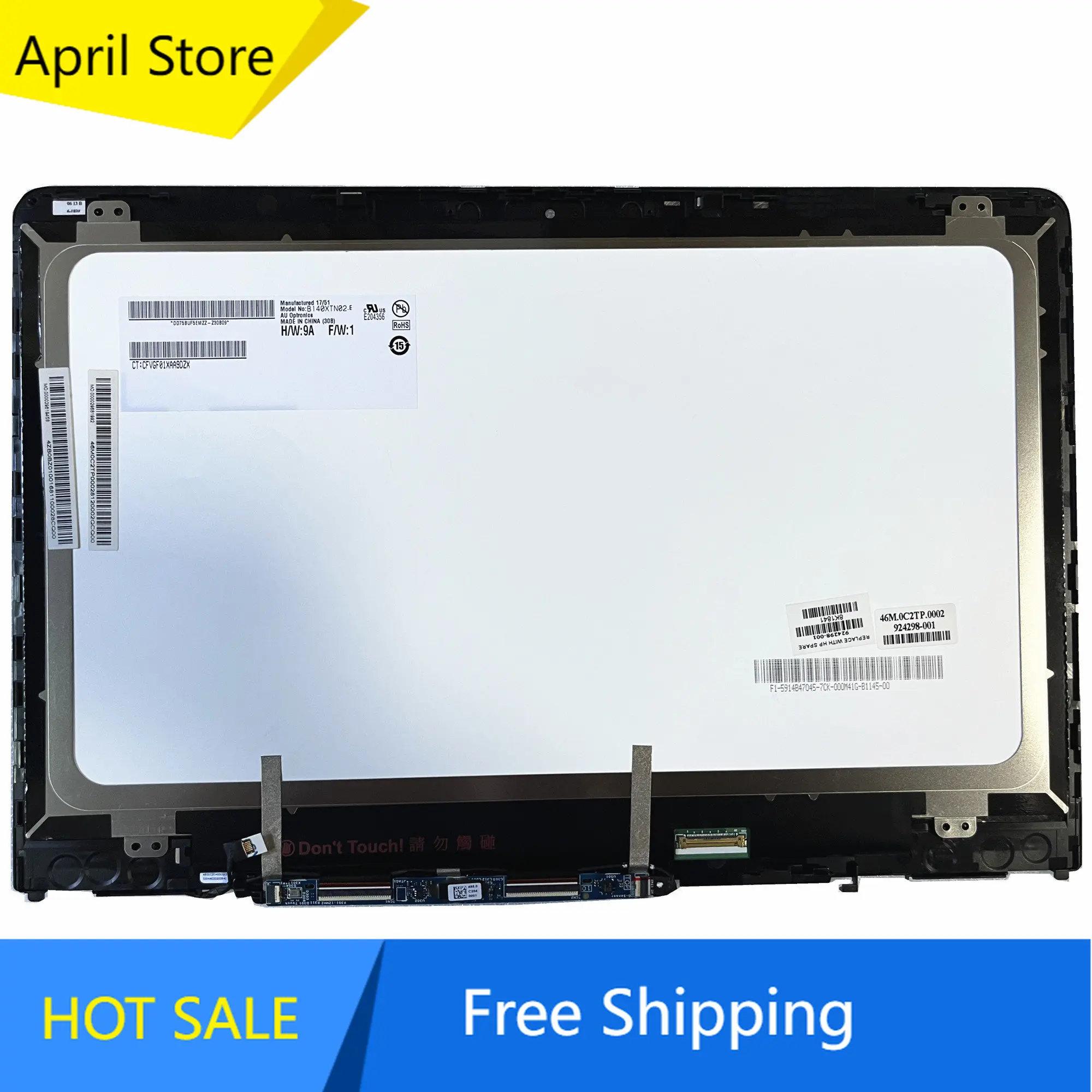 

B140XTN02.E 14.0'' HD Laptop LCD Touch Screen Digitizer Assembly for HP Pavilion X360 14-BA 14M-BA With Frame and Small Board