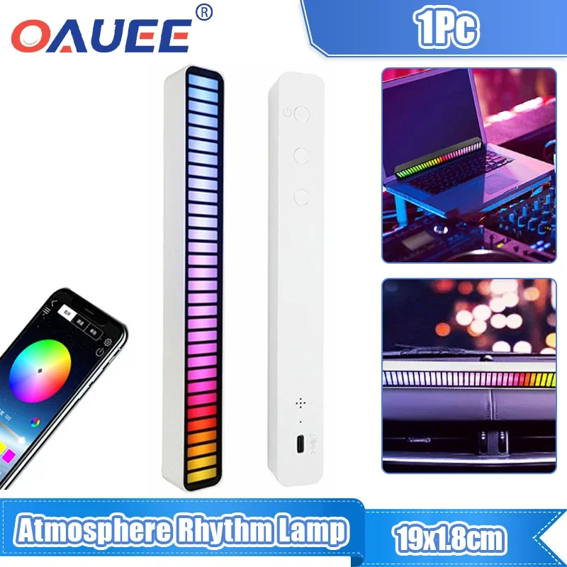 

Pickup Tone Atmosphere Rhythm Lamp RGB Music LED Strip Light Sound Control Atmosphere Light Bluetooth-compatible Colorful Lamp
