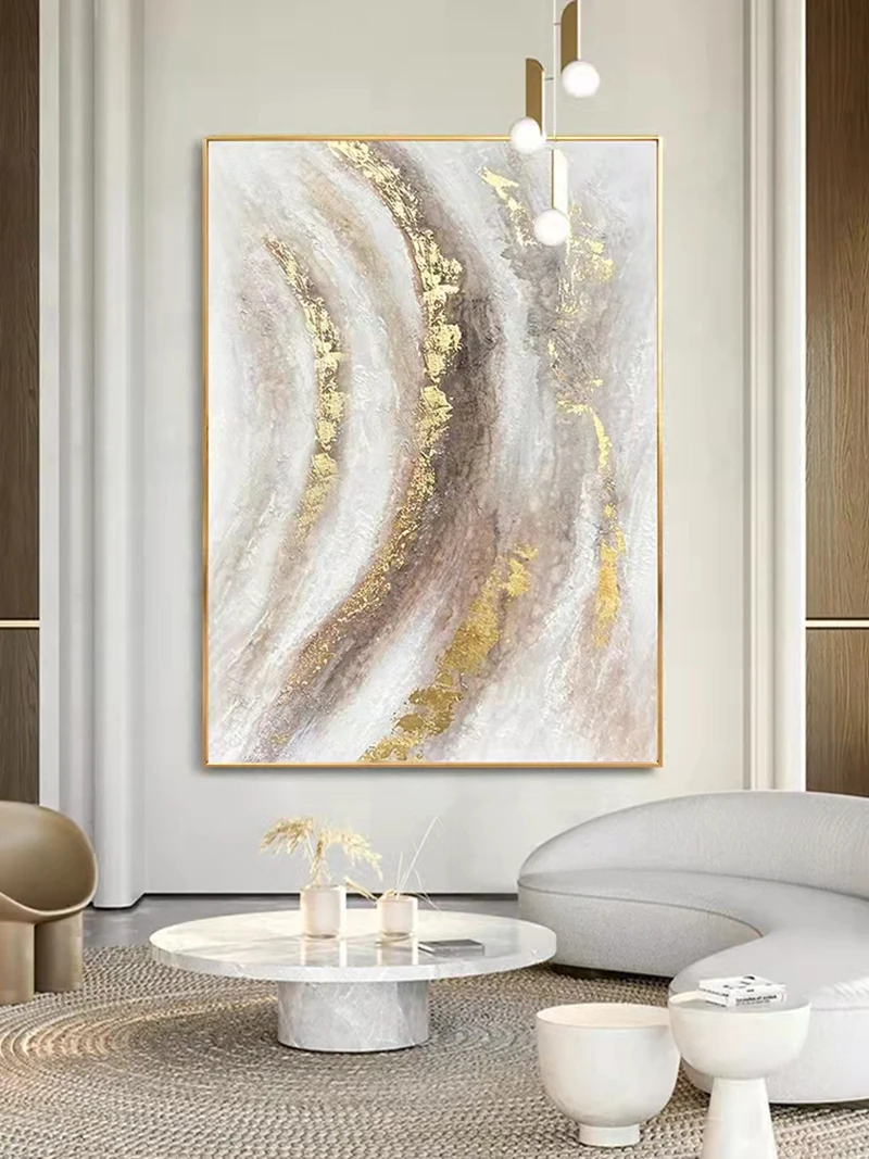 Hand-painted Oil Painting Abstract Gold Foil Decorative Painting Modern Minimalist Light Luxury Living Room Sofa Background Wall
Hand-painted Oil Painting Abstract Gold Foil Decorative Painting Modern Minimalist Light Luxury Living Room Sofa Background Wall
