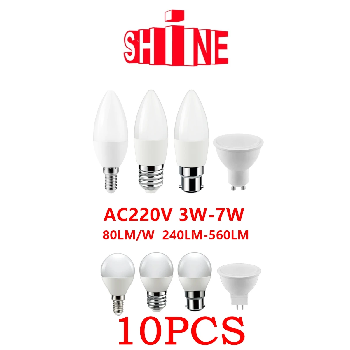 

10PCS Factory direct LED light bulb candle lamp G45 GU10 MR16 220V low power 3W-7W high lumen no strobe Apply to study kitchen