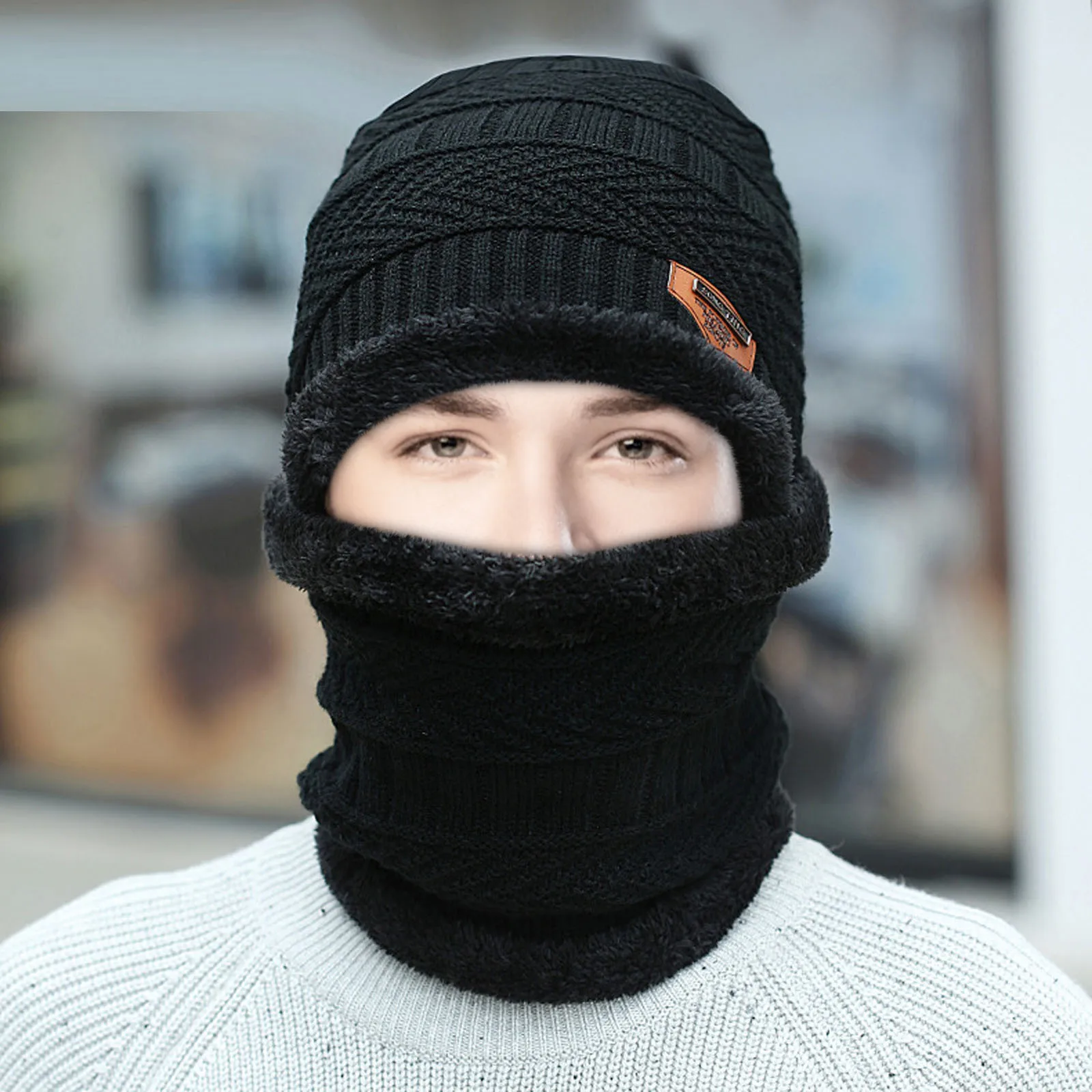 Coral Fleece Scarf Hats Winter Beanies Soft For Mens Black Warm Breathable Wool Knitted Winter Hat Letter Double Layers Caps
Coral Fleece Scarf Hats Winter Beanies Soft For Mens Black Warm Breathable Wool Knitted Winter Hat Letter Double Layers Caps