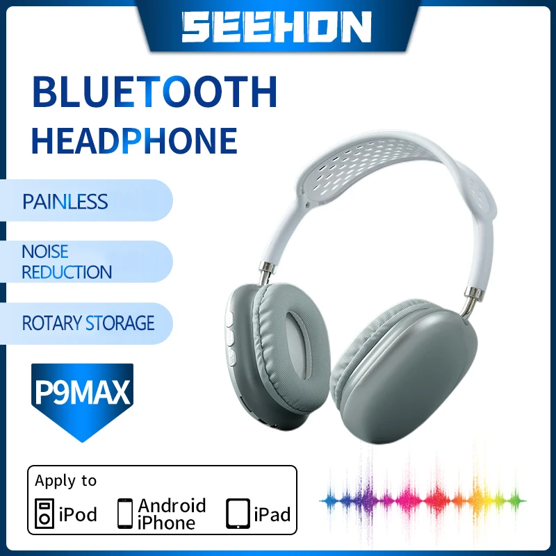 P9 Max Headset Bluetooth 5.0 Wireless Headphones Foldable Bass Stereo Headphones with Microphone Mp3 Player Support TF Card AUX
P9 Max Headset Bluetooth 5.0 Wireless Headphones Foldable Bass Stereo Headphones with Microphone Mp3 Player Support TF Card AUX